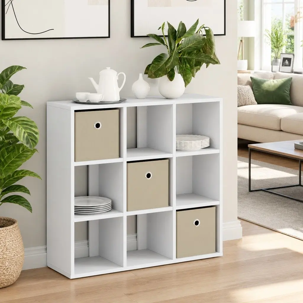 Sideboard White Modern Storage Cabinet with Drawer 73.5 x 24 x 69.5 cm