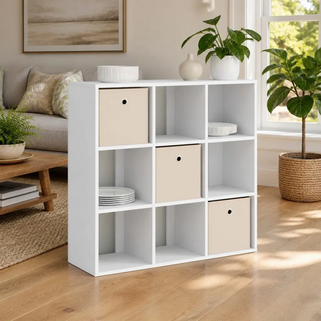 Sideboard Modern Recessed Handle White 88.5 x 29 x 84.5 cm