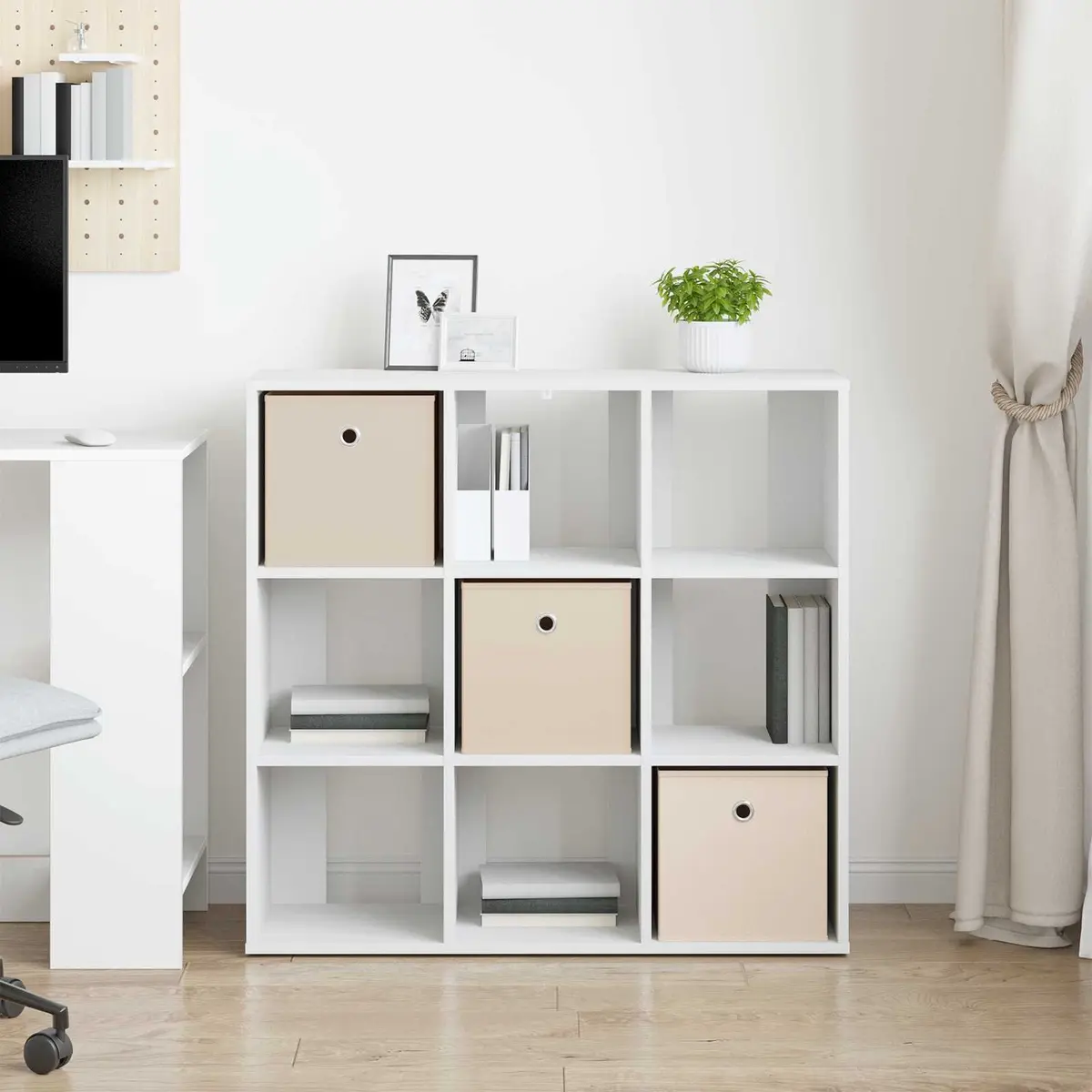 Sideboard Modern Recessed Handle White 88.5 x 29 x 84.5 cm