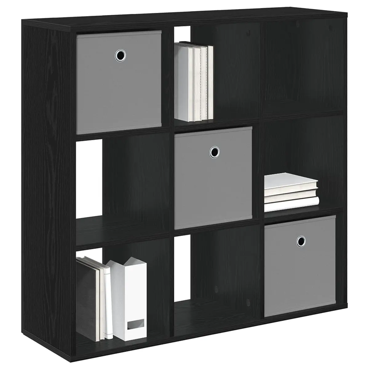 Sideboard with Drawer Black Oak Engineered Wood Storage Cabinet 88.5 x 29
