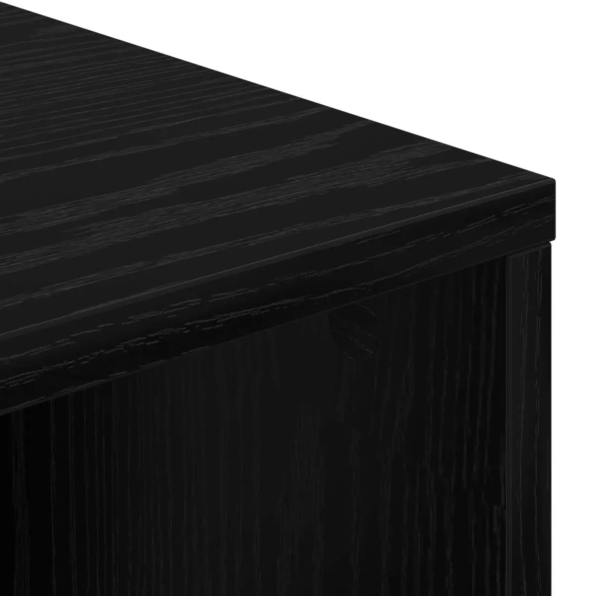 Sideboard with Drawer Black Oak Engineered Wood Storage Cabinet 88.5 x 29