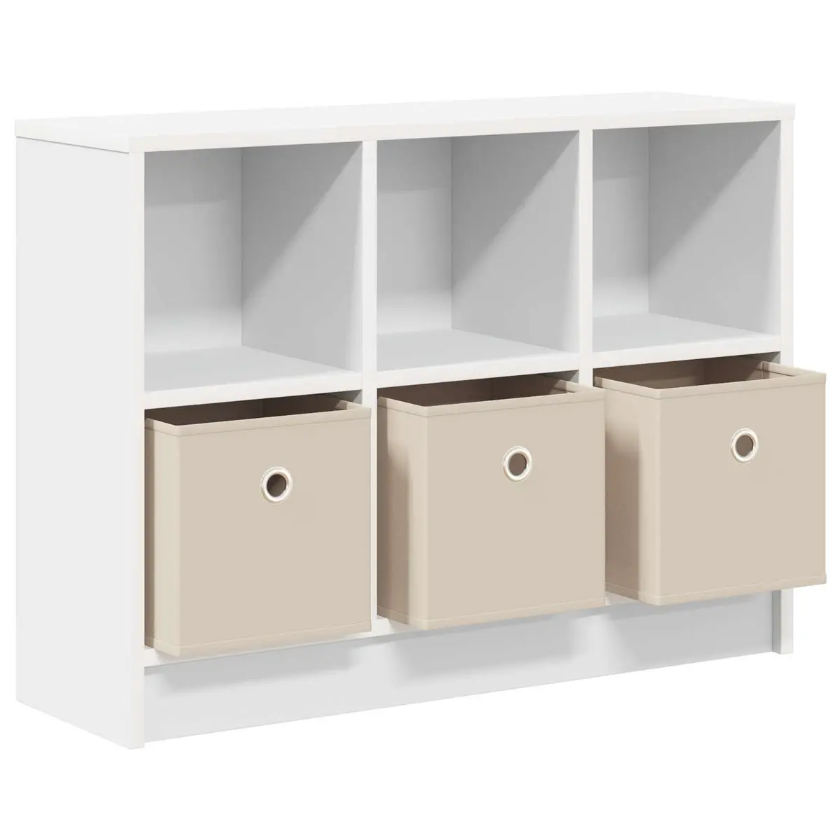 White Sideboard Storage Cabinet Modern Freestanding Engineered Wood 73.5 x 22.5 x 53.5 cm