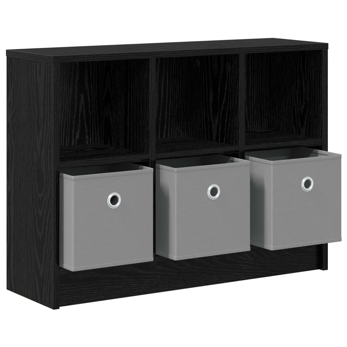 Black Sideboard Modern Storage Cabinet with Drawer Engineered Wood 73.5 x 22.5 x 53.5 cm