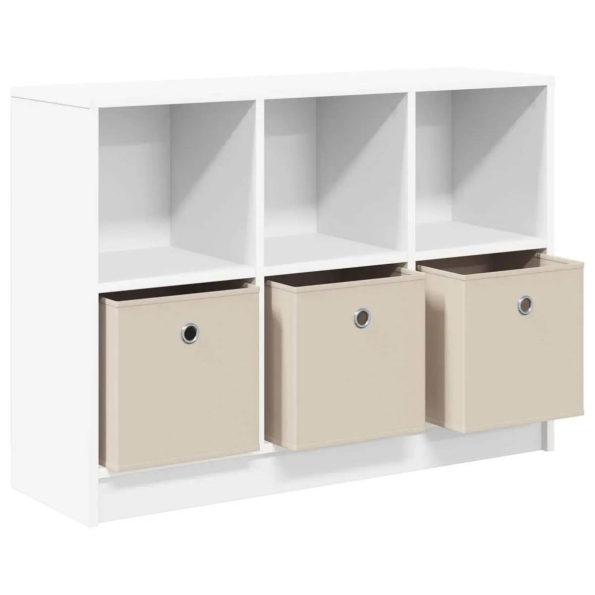 White Sideboard Freestanding Storage Cabinet with Drawer 88.5 x 27.5 x 63.5 cm