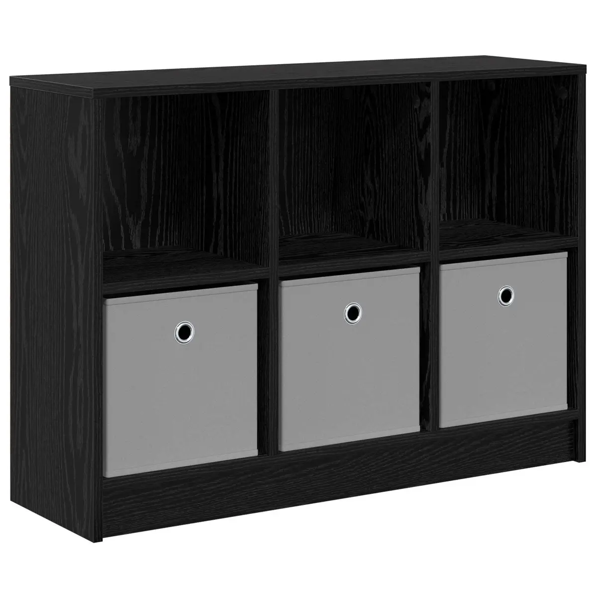 Black Oak Sideboard Modern Storage Cabinet 88.5 x 27.5 x 63.5 cm