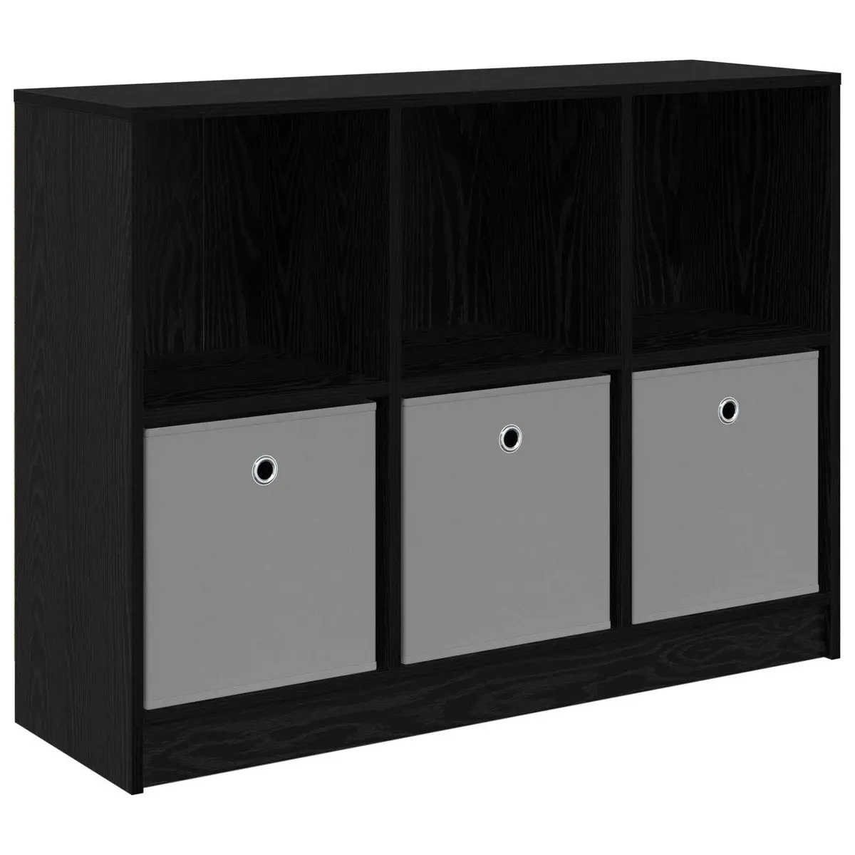 Sideboard Storage Cabinet Black Oak Modern Living Room Furniture with Shelving