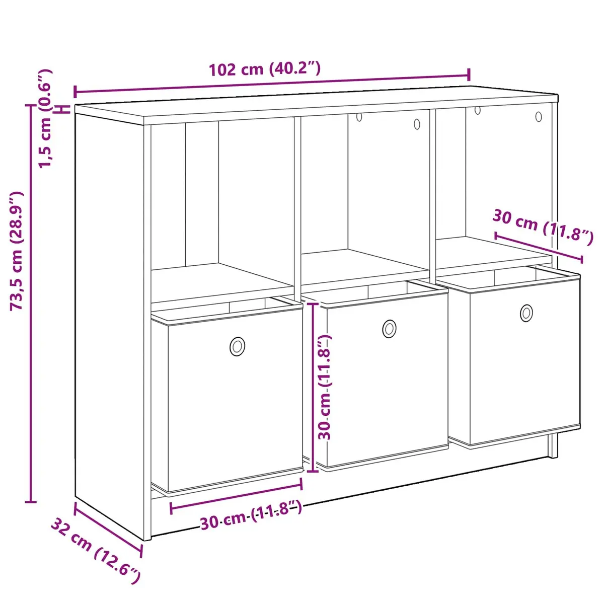Sideboard Storage Cabinet Black Oak Modern Living Room Furniture with Shelving