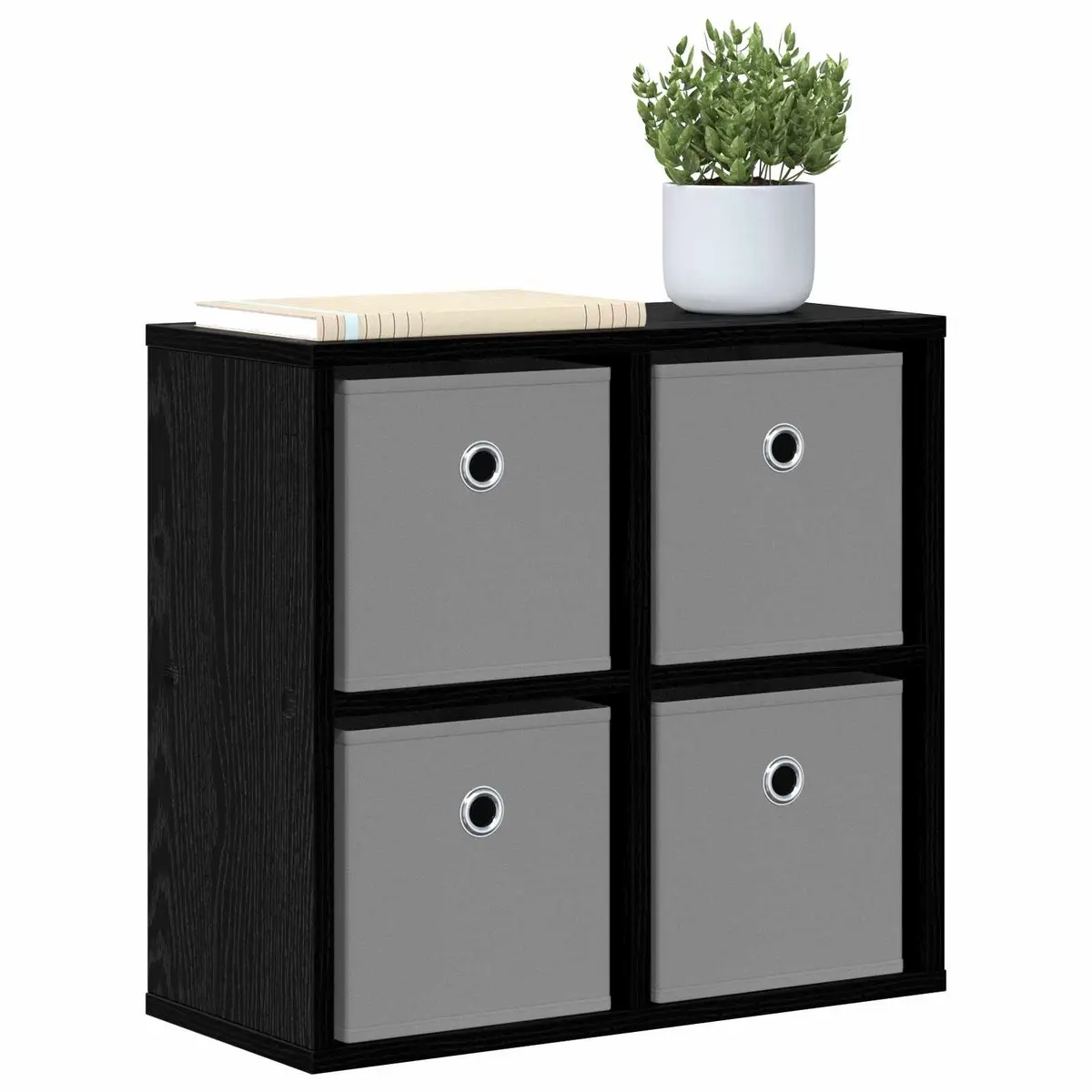 Sideboard with Drawer Black Oak Storage Cabinet 49.5 x 22 x 47 cm