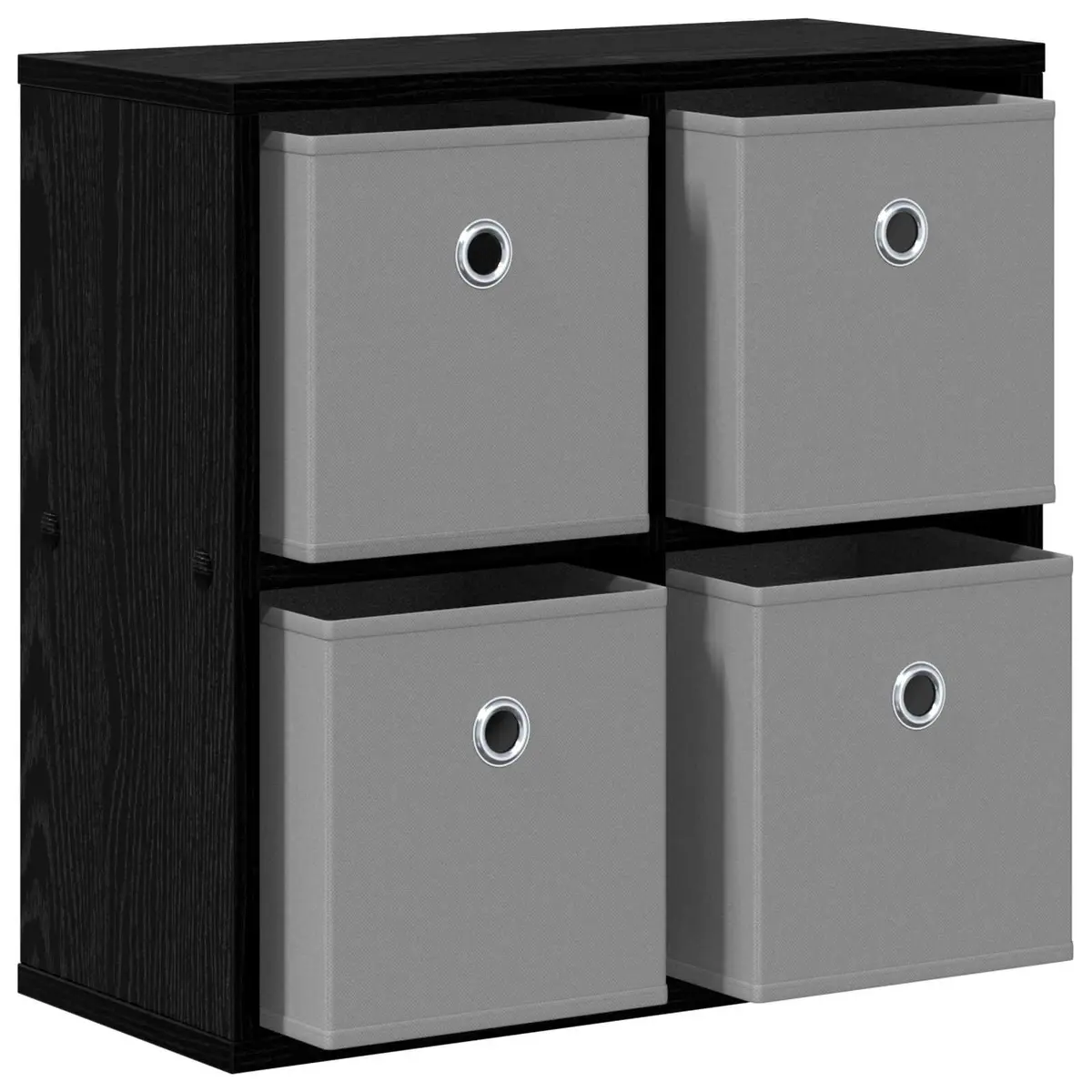 Sideboard with Drawer Black Oak Storage Cabinet 49.5 x 22 x 47 cm