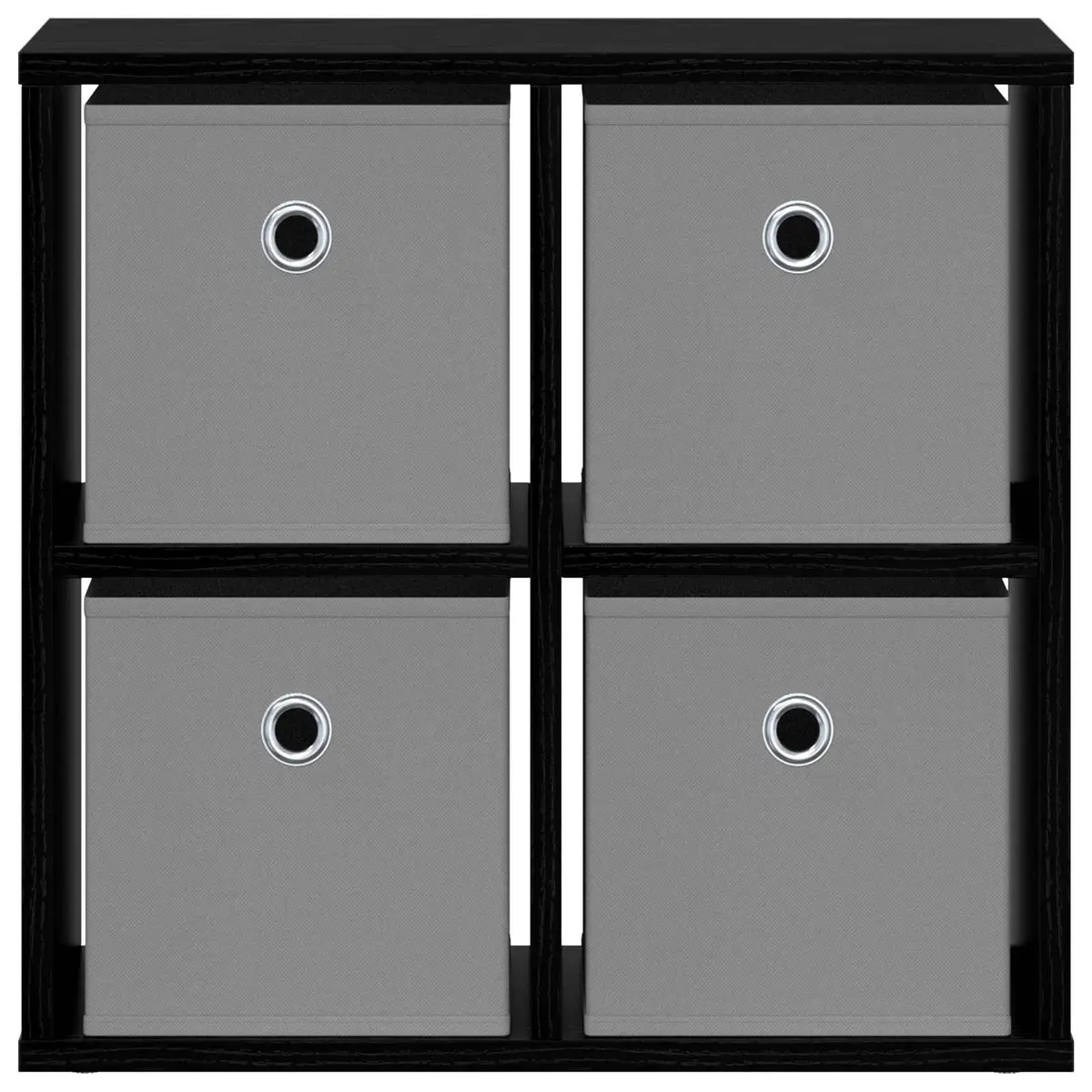 Sideboard with Drawer Black Oak Storage Cabinet 49.5 x 22 x 47 cm