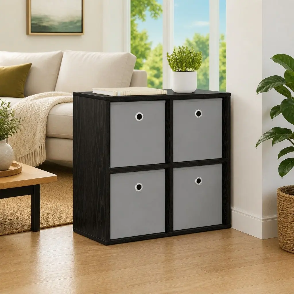 Sideboard with Drawer Black Oak Storage Cabinet Living Room Furniture