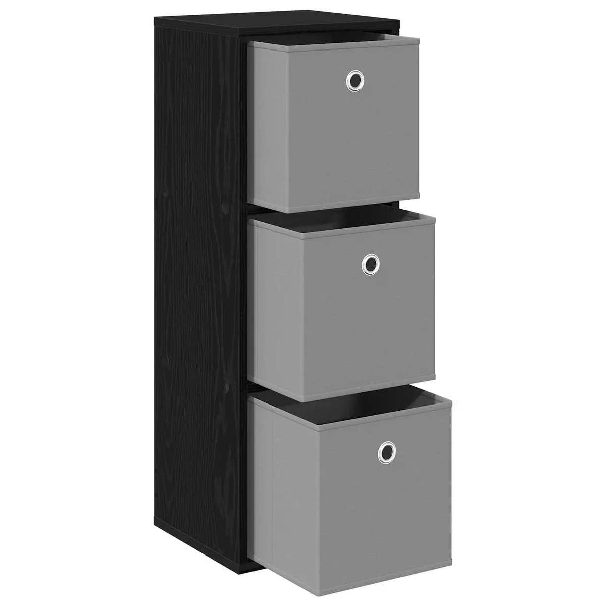 Sideboard Modern Black Oak Storage Cabinet 30.5 x 27 x 84.5 cm