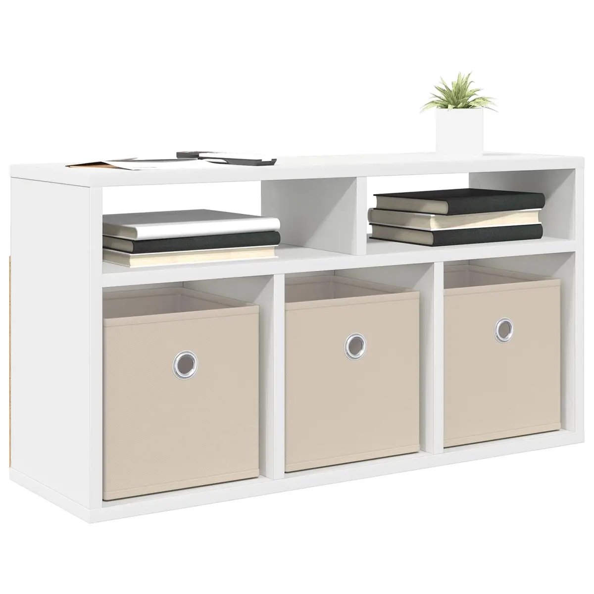 White Lowboard TV Unit Modern Living Room Storage Furniture 72cm