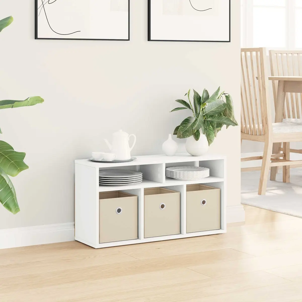 White Lowboard TV Unit Modern Living Room Storage Furniture 72cm