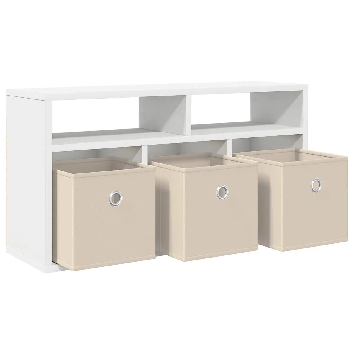 White Lowboard TV Unit Modern Living Room Storage Furniture 72cm