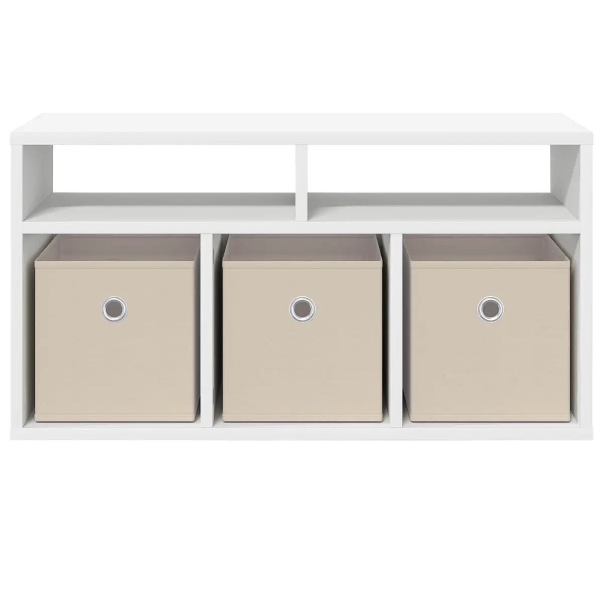 White Lowboard TV Unit Modern Living Room Storage Furniture 72cm