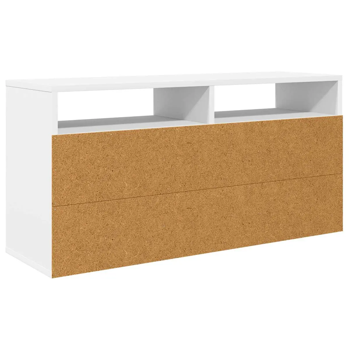 White Lowboard TV Unit Modern Living Room Storage Organizer 87 x 27.5 x 43 cm