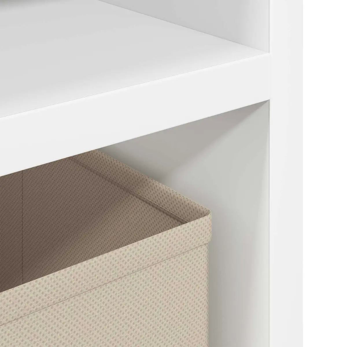 White Lowboard TV Unit Modern Living Room Storage Organizer 87 x 27.5 x 43 cm
