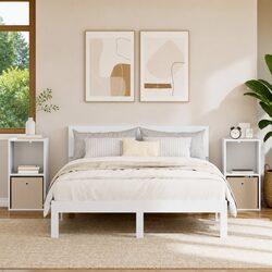 Friendly White Bedside Table Set: 2 Stylish Pieces
