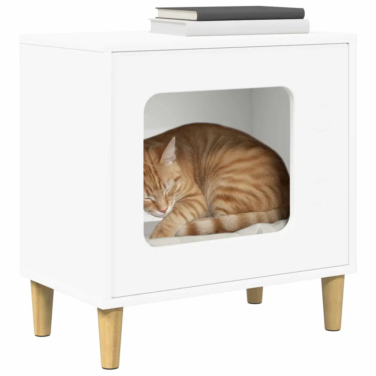 Cat House Modern White Engineered Wood 51x30x52cm