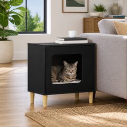Your Cat's New Hideaway in Stylish Black Design
