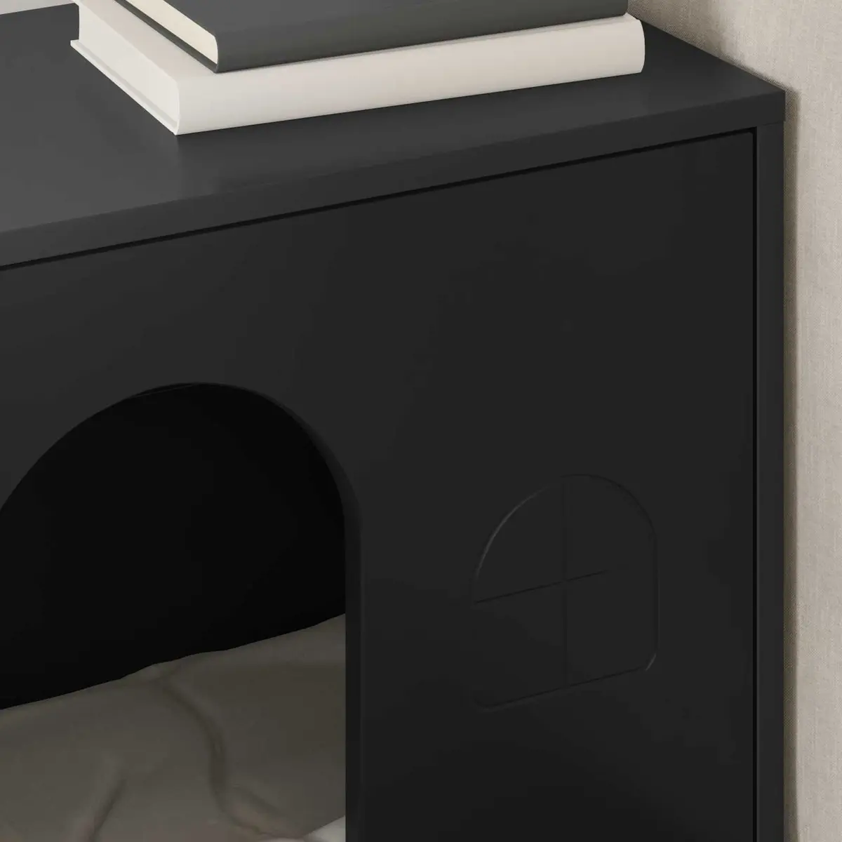 Cat House Modern Indoor Pet Furniture Engineered Wood Black 51 x 30 x 52 cm
