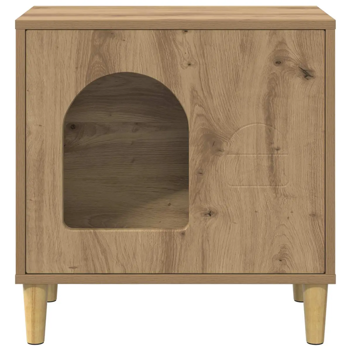 Cat House Modern Indoor Pet Furniture Brown Engineered Wood 51 x 30 x 52 cm