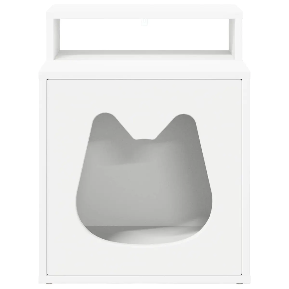 Cat House White Indoor Pet Furniture Hideaway Engineered Wood Rectangular Cozy
