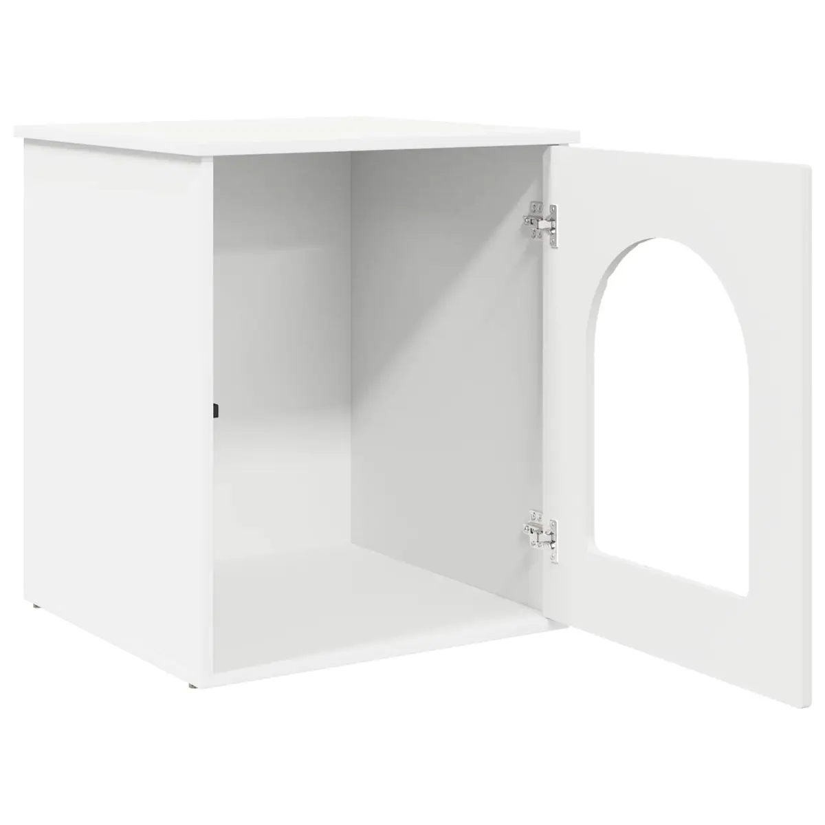 Cat House White Modern Design Engineered Wood Indoor Pet Furniture 53x52x62cm
