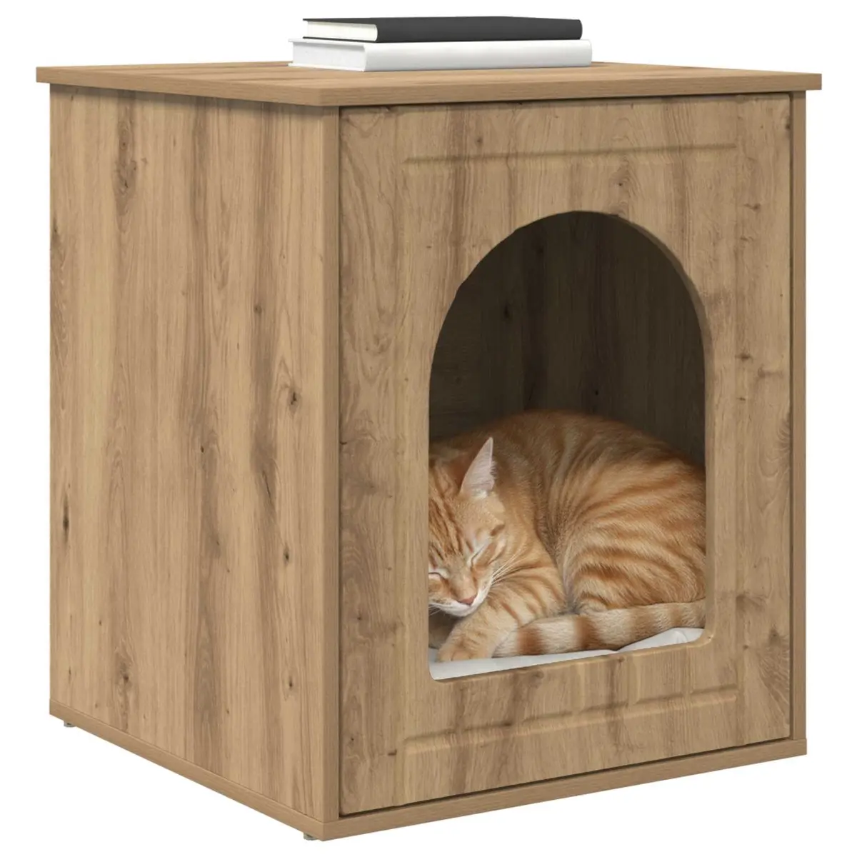 Cat House Modern Design Brown Engineered Wood Indoor Pet Furniture 53x52x62cm
