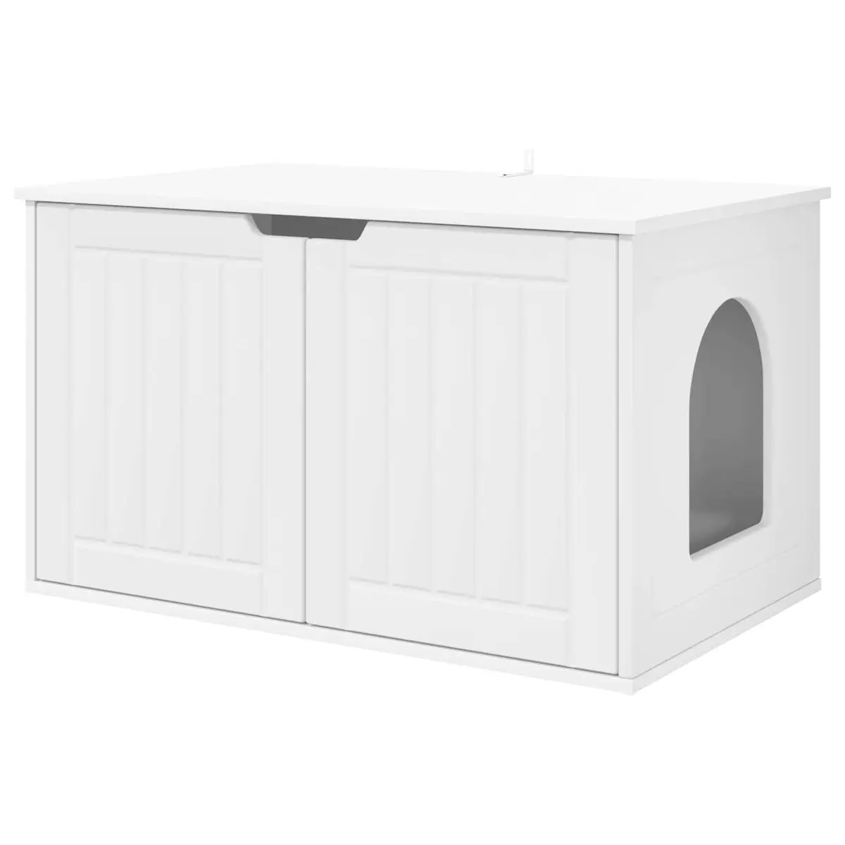 White Cat House Modern Pet Furniture Indoor Lounger Engineered Wood 85x55x50.5cm