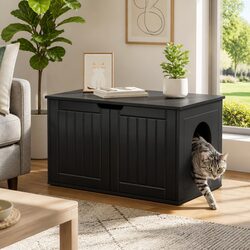 Your Cat's New Cozy Retreat - Black Indoor Cat House 85 x 55 x 50.5 cm