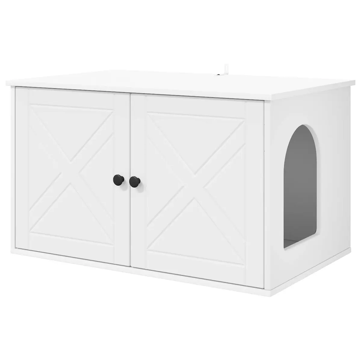 Cat House Modern White Indoor Pet Furniture Hideout Engineered Wood 85x55x50.5cm