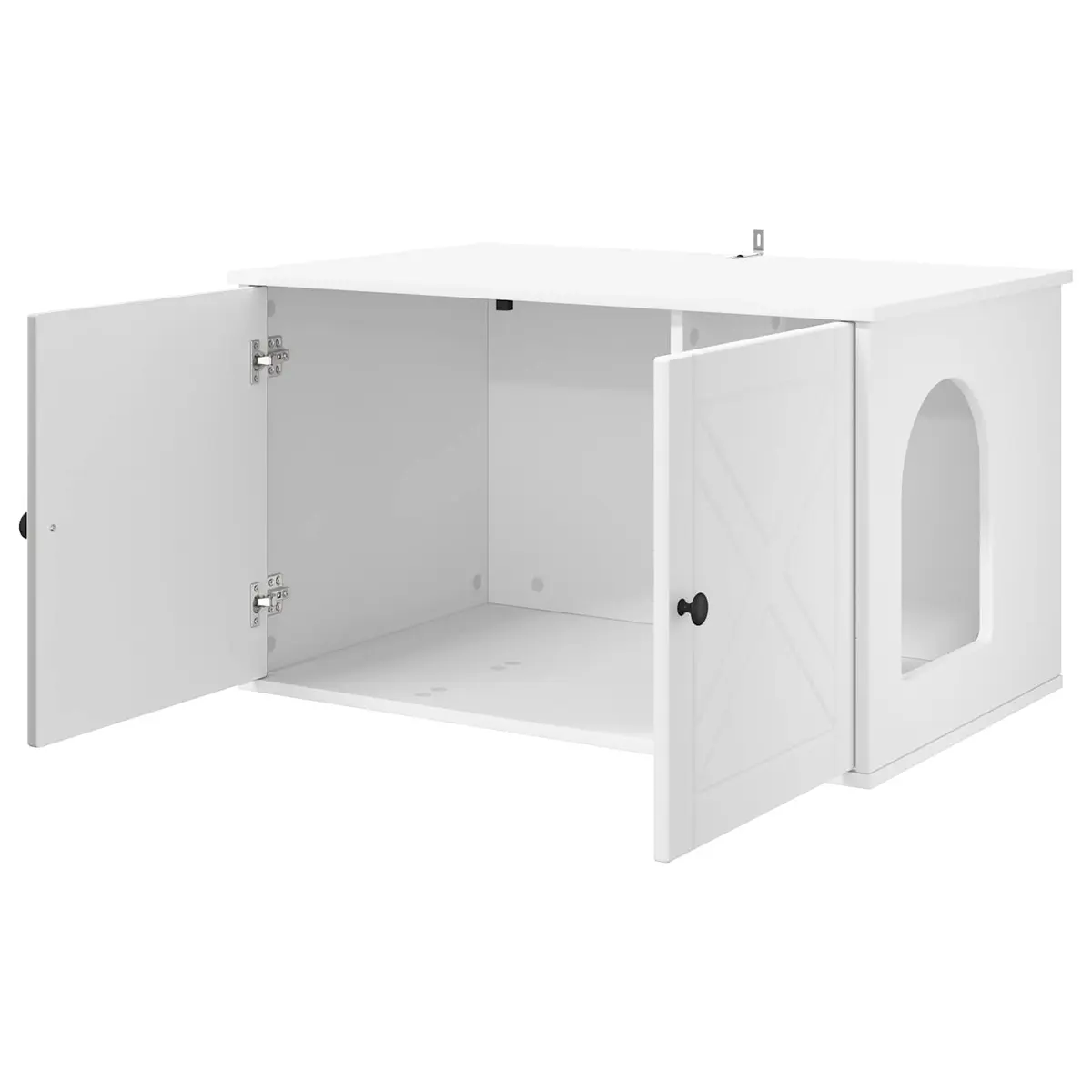 Cat House Modern White Indoor Pet Furniture Hideout Engineered Wood 85x55x50.5cm