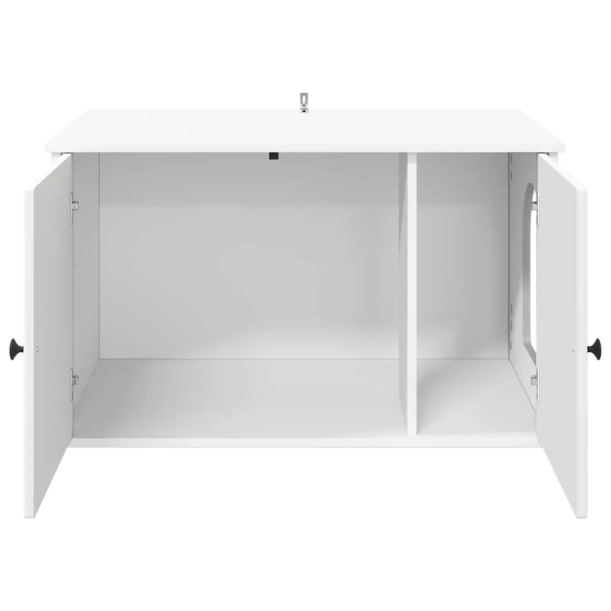 Cat House Modern White Indoor Pet Furniture Hideout Engineered Wood 85x55x50.5cm