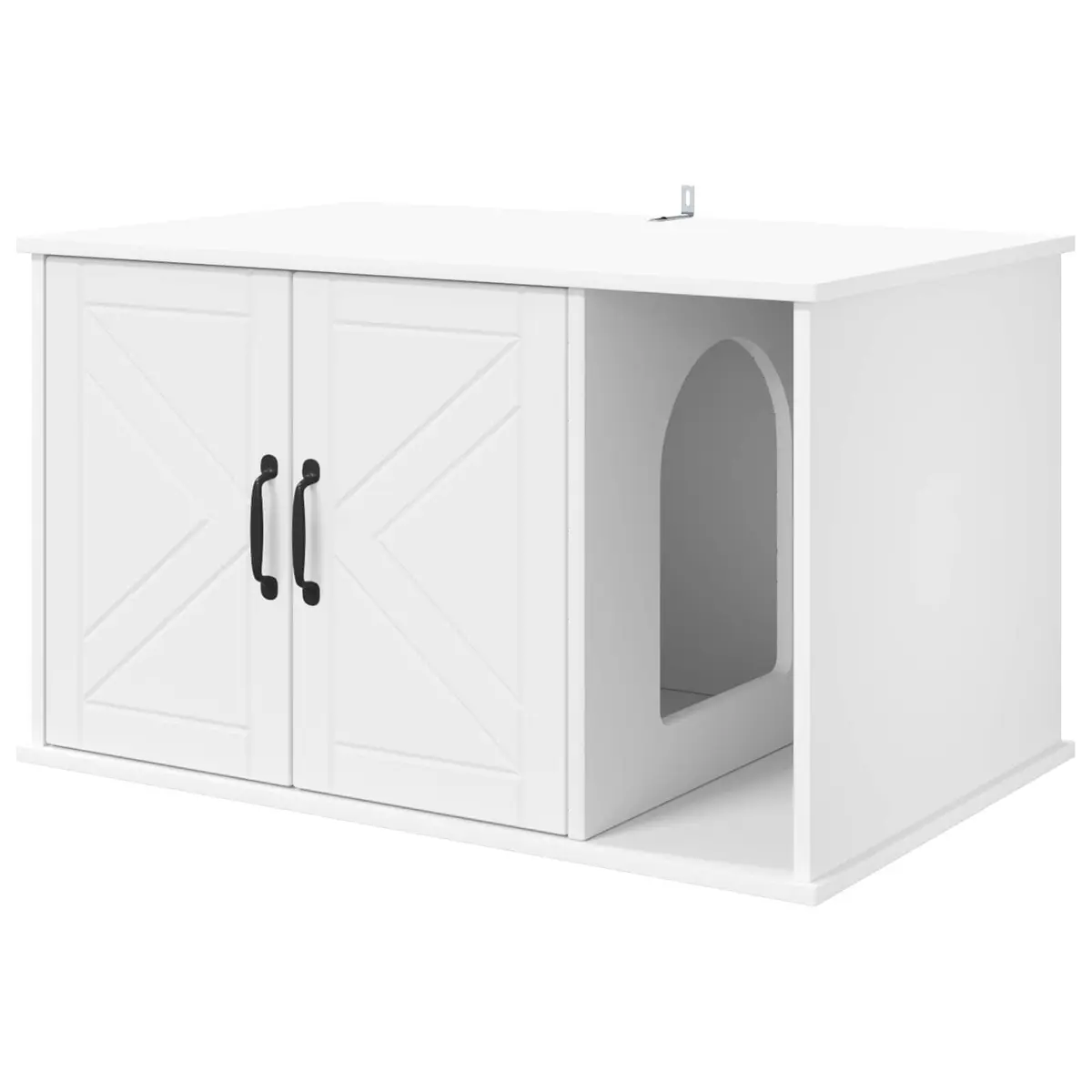 Cat House Modern Design White Engineered Wood Indoor Pet Furniture Retreat