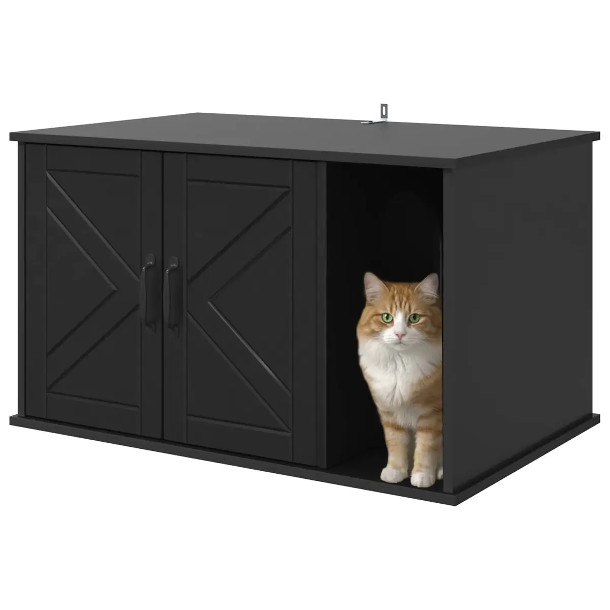 Cat House Modern Rectangular Black Engineered Wood Indoor Furniture