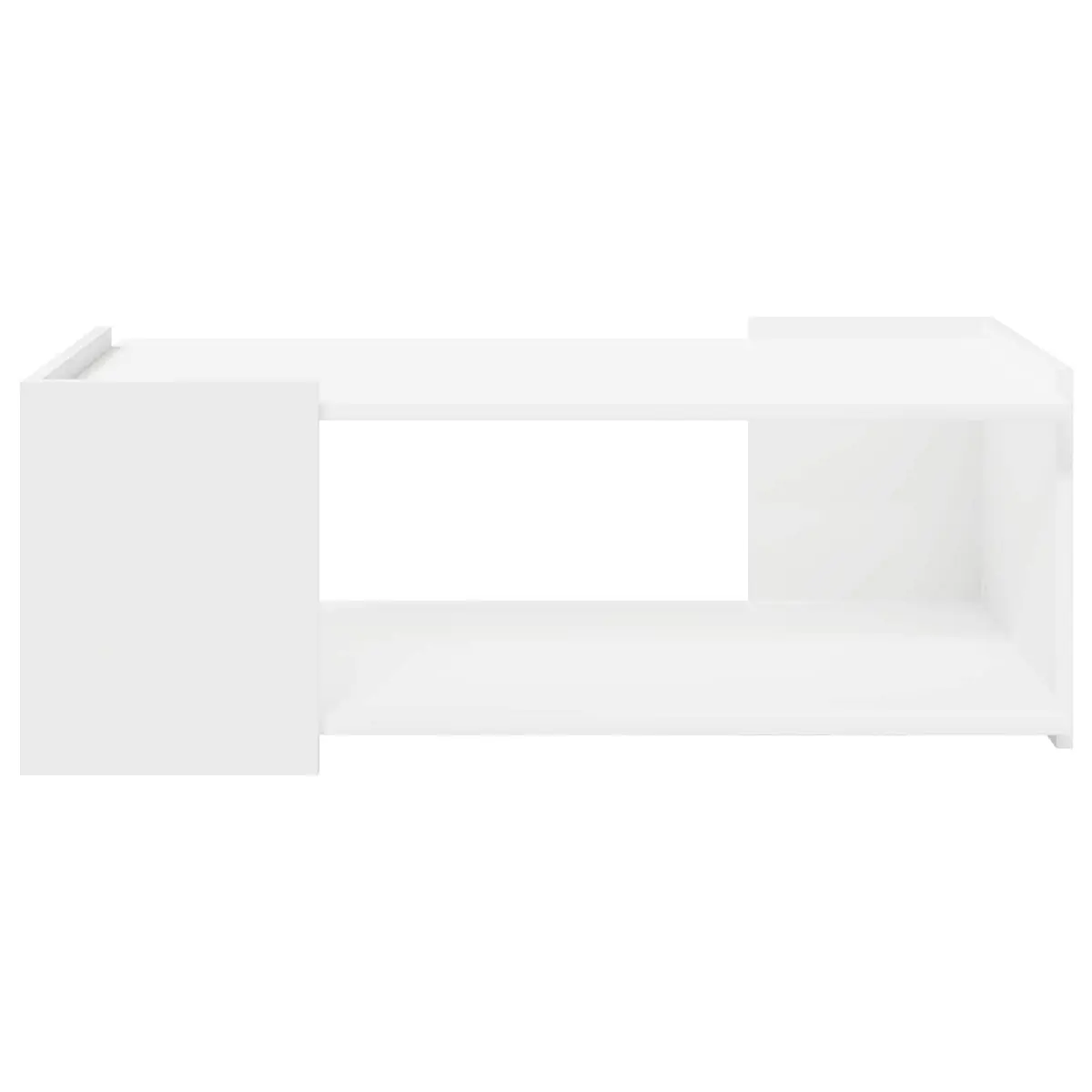 Coffee Table Modern White Open Storage 90 x 50 x 33 cm