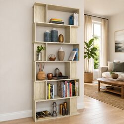 Friendly Brown Book Cabinet with Room Divider Function