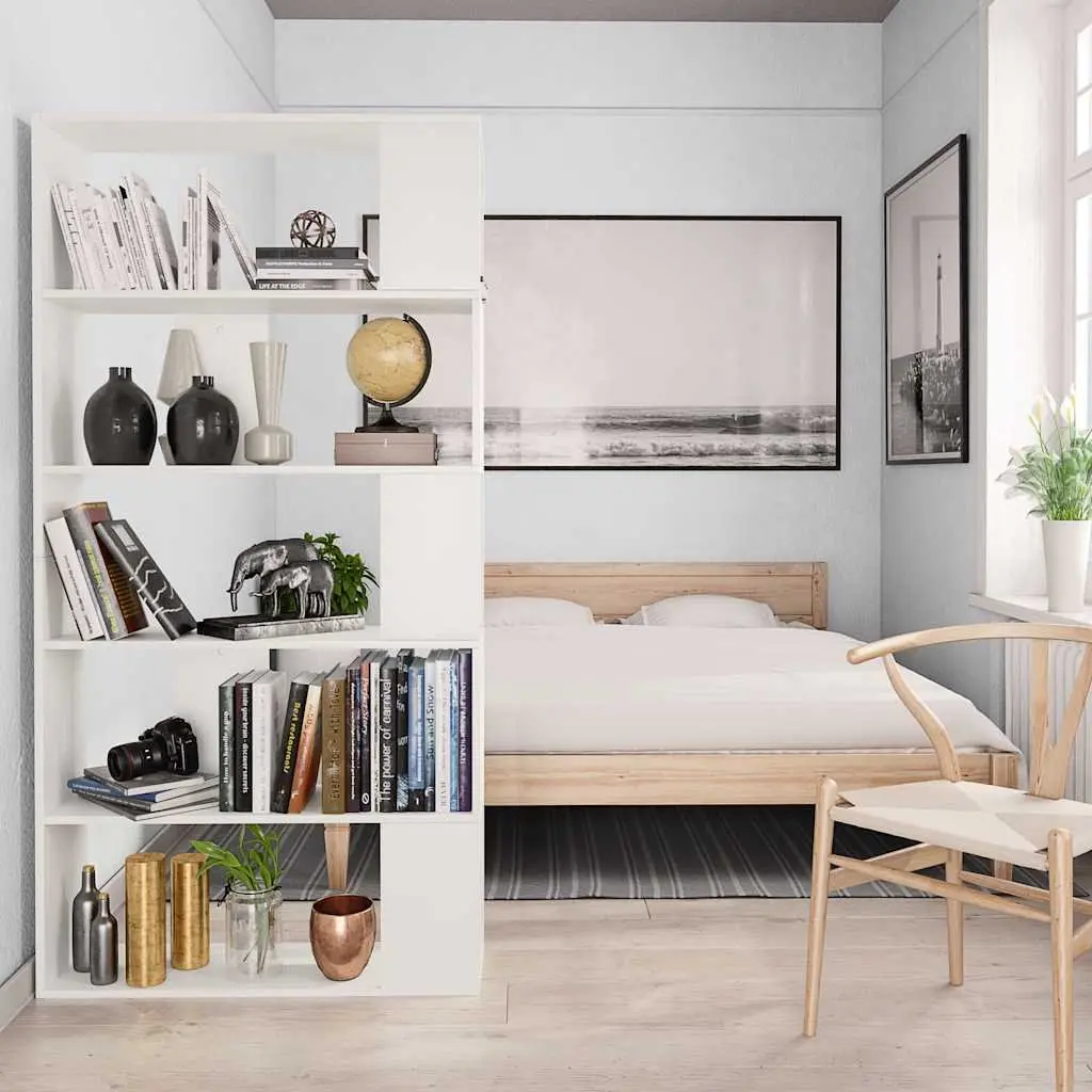 Book Cabinet Room Divider White 80x24x159 cm Shelving Unit Storage