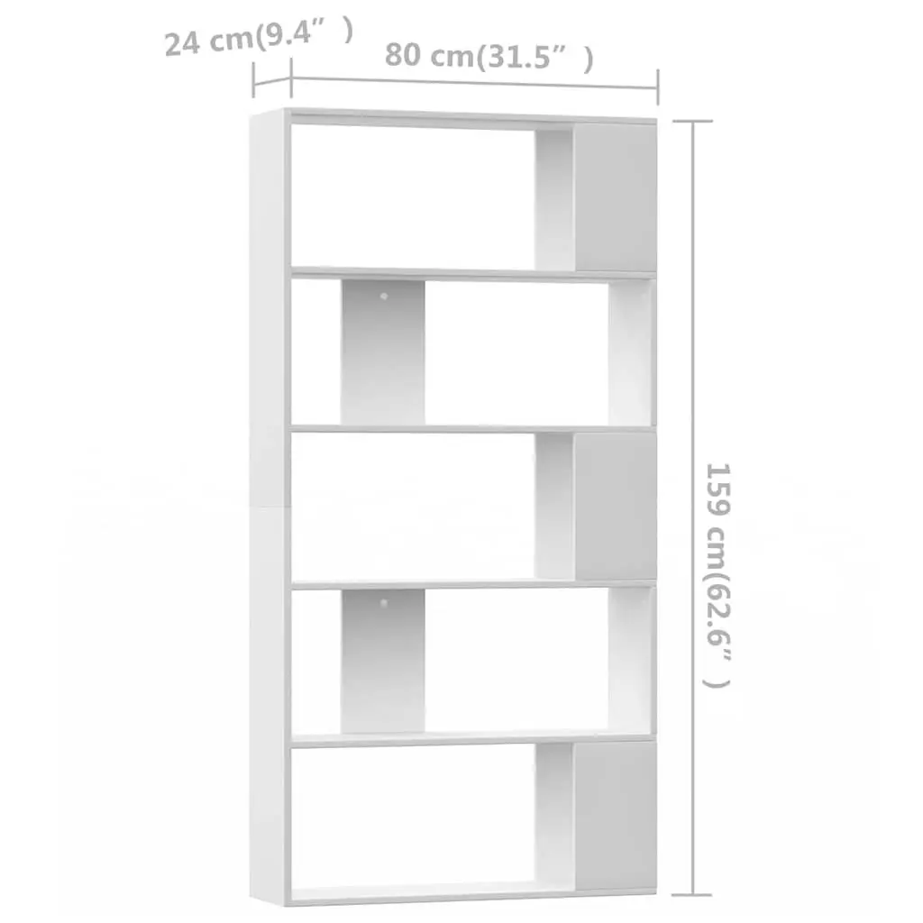 Book Cabinet Room Divider White 80x24x159 cm Shelving Unit Storage