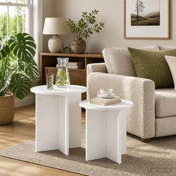 Friendly 2-Piece Engineered Wood Side Tables Set
