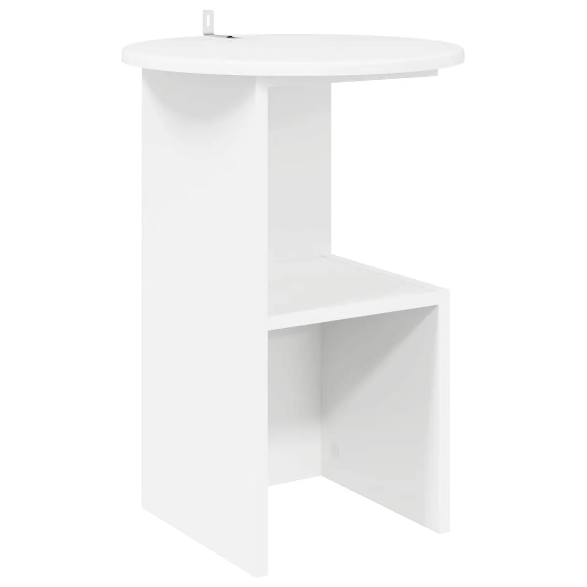 Side Table White Modern Accent Coffee Table Engineered Wood 39.5 cm Diameter 55 cm Height