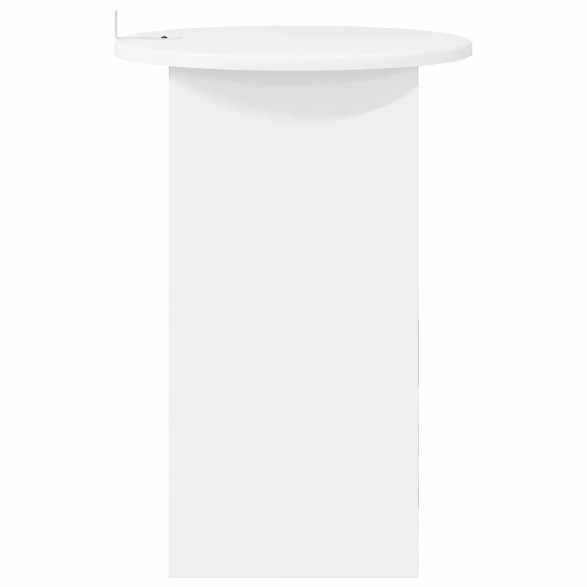 Side Table White Modern Accent Coffee Table Engineered Wood 39.5 cm Diameter 55 cm Height