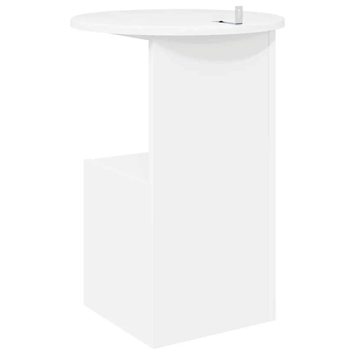 Side Table White Modern Accent Coffee Table Engineered Wood 39.5 cm Diameter 55 cm Height