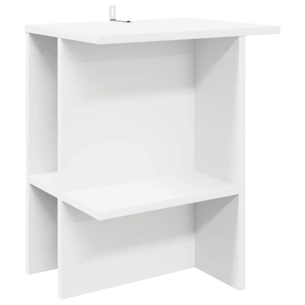 Coffee Table Modern White with Storage Shelves 40 x 30 x 49 cm