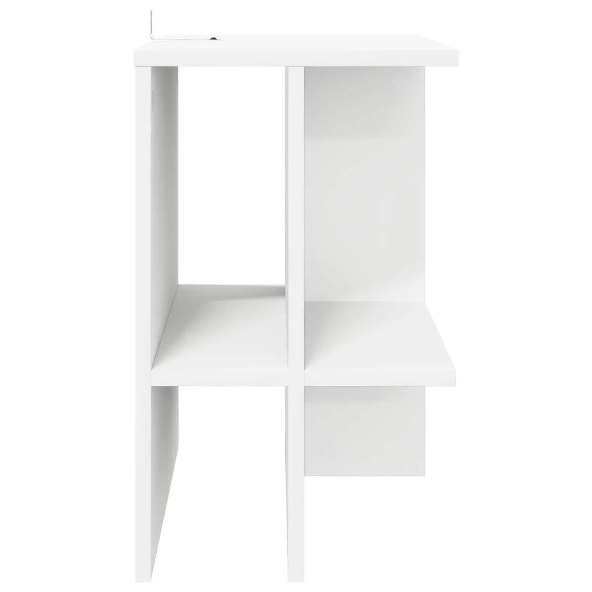 Coffee Table Modern White with Storage Shelves 40 x 30 x 49 cm
