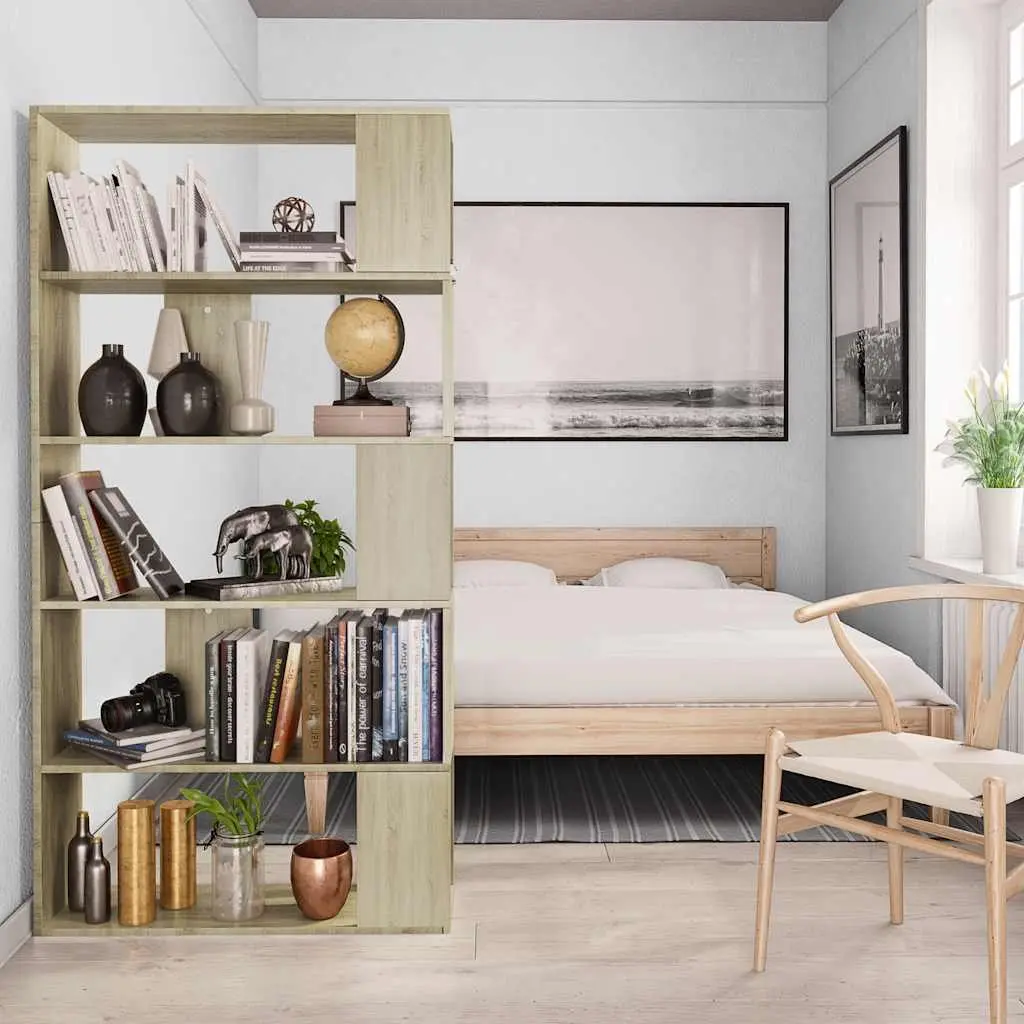Book Cabinet Room Divider Engineered Wood Brown 80x24x159cm Shelving Storage