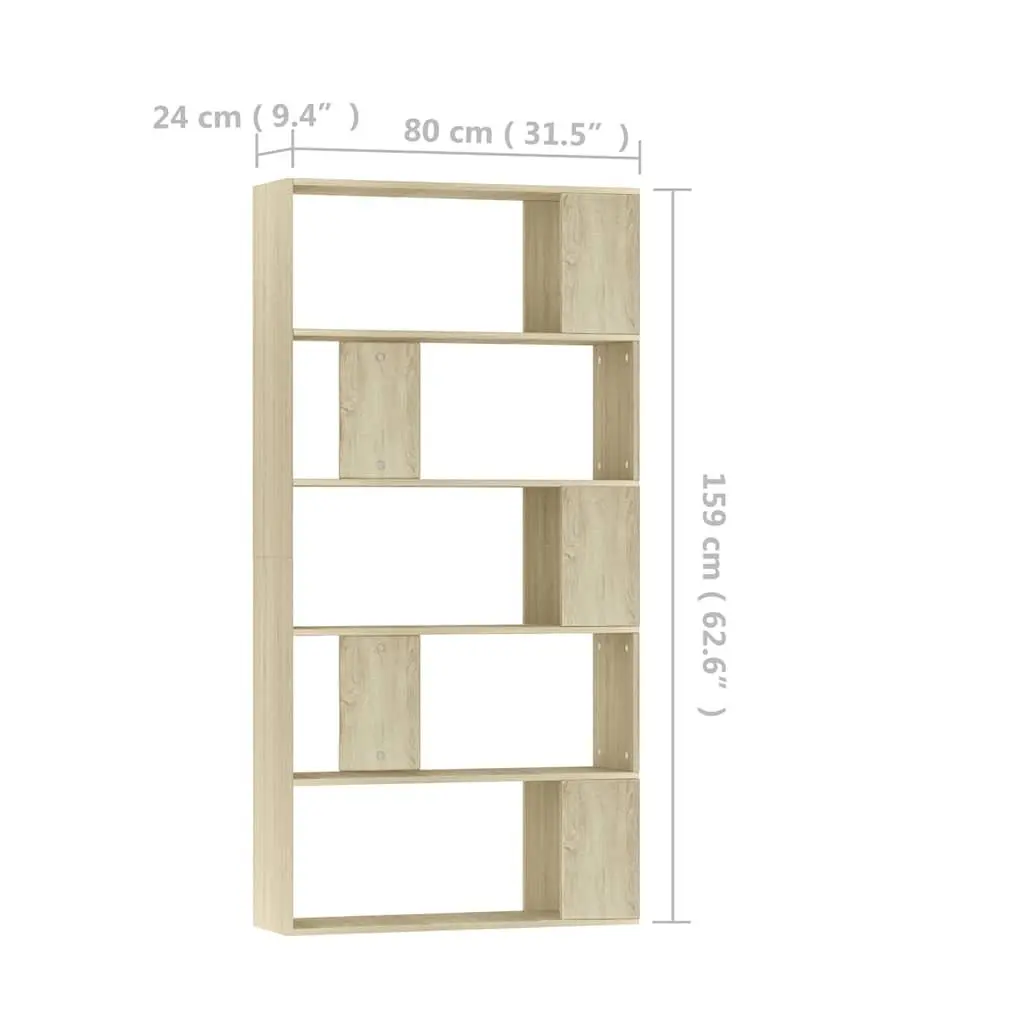 Book Cabinet Room Divider Engineered Wood Brown 80x24x159cm Shelving Storage