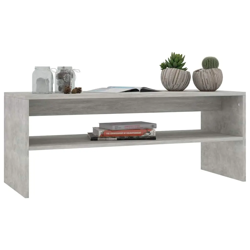 Grey Coffee Table with Open Shelf